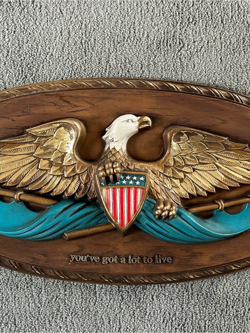 Pepsi Cola Co (1968) "You've Got a Lot to Live" Patriotic Eagle WALL PLAQUE Ltd